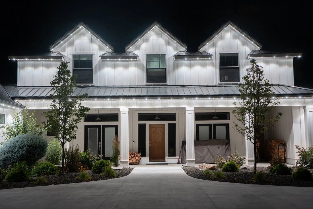Modern farmhouse in crisp true white